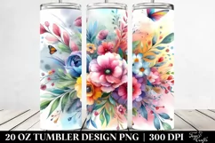 Colorful Watercolor Background | 20 Oz Tumbler. Product Image 2