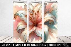 Abstract Lily with Golden Insertions, Transparent 20 Oz Product Image 2