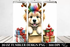 Baby Golden Retriever with Gift Box, Transparent PNG Product Image 2