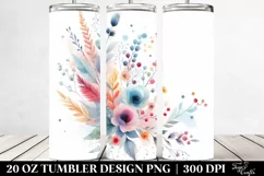 20 Oz Tumbler Sublimation | Colorful Watercolor Background Product Image 2