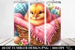 Smiling Baby Chicken on Blanket | 20 Oz Tumbler. Product Image 2