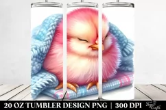 Smiling Baby Chicken on Blanket | 20 Oz Tumbler. Product Image 2