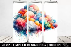 Colorful Watercolor Whimsical Vibrant Cloud | 20 Oz Tumbler Product Image 2