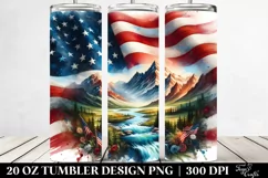 Detailed Watercolor Flag | 20 oz Tumbler Product Image 2