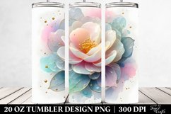 Shiny Camellia Watercolor Clipart 20 Oz Tumbler Product Image 2