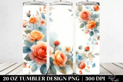 Colorful Floral Frame,Orange Roses | 20 oz Tumbler Product Image 2