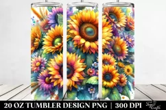 Vibrant Sunflower Drawing | 20 oz Tumbler Product Image 2