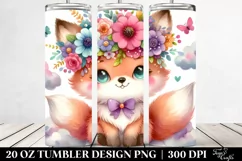Colorful Whimsical Baby Fox | 20 Oz Tumbler Product Image 2