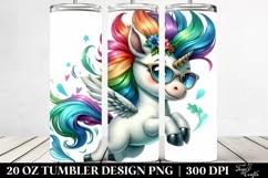 Jumping Cute Unicorn 20 Oz Tumbler Product Image 2