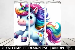 Jumping Cute Unicorn 20 Oz Tumbler Product Image 2