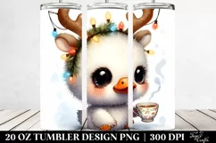 Expressive Swan with Reindeer Horns PNG Product Image 2