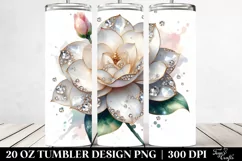 20 Oz Tumbler Sublimation | Shiny Gardenia with Metallic Product Image 2