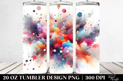 Colorful Watercolor Particles Tumbler Product Image 2