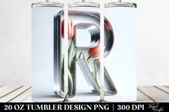 Letter R Shiny Tulip | 20 Oz Tumbler Product Image 2
