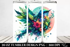 Abstract Vibrant Wood Bird. 20 Oz Tumbler Design Product Image 2