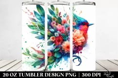 Abstract Vibrant Bird. 20 Oz Tumbler Design Product Image 2