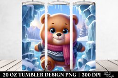 Cute Baby Bear Exiting Ice, Clipart 20 Oz Tumbler Product Image 2