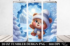 Cute Baby Bear Exiting Ice, Clipart 20 Oz Tumbler Product Image 2