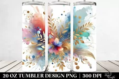 Colorful Gold Watercolor Splash Tumbler Product Image 2