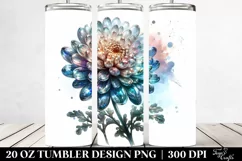 20 Oz Tumbler Sublimation | Shiny Chrysanthemum with Product Image 2