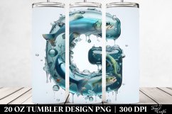 Shiny Tumbler With Sea Bass and Monogram | 20 Oz Tumbler Product Image 2