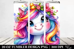 Cute Unicorn Smiling Funny 20 oz Tumbler Product Image 2