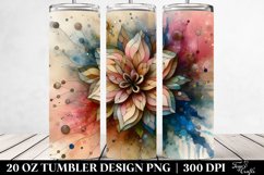 Wooden Petunia Watercolor Clipart 20 Oz Tumbler Product Image 2
