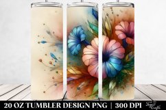 Wooden Petunia Watercolor Clipart 20 Oz Tumbler Product Image 2