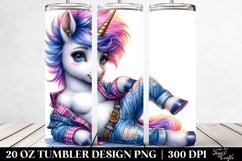 Posing Baby Unicorn with Cool Haircut | 20 oz Tumbler Product Image 2