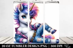 Posing Baby Unicorn with Cool Haircut | 20 oz Tumbler Product Image 2