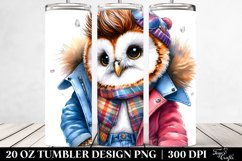 Cute Baby Owl Posing for Winter, 20 Oz Tumbler Product Image 2