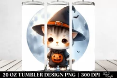 Halloween Kitten Watercolor PNG Product Image 2