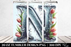 Shiny Tumbler With Tulip Monogram | 20 Oz Tumbler Product Image 2