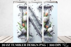 Shiny Tumbler With Tulip Monogram | 20 Oz Tumbler Product Image 2