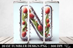 Shiny Tumbler With Tulip Monogram | 20 Oz Tumbler Product Image 2