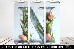 Shiny Tumbler With Tulip Monogram | 20 Oz Tumbler Product Image 2