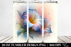 Glossy Morning Glory Watercolor Art Clipart 20 Oz Tumbler Product Image 2