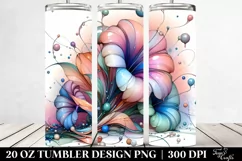 Glossy Morning Glory Watercolor Art Clipart 20 Oz Tumbler Product Image 2