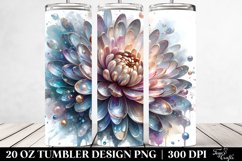 20 Oz Tumbler Sublimation | Chrysanthemum Watercolor Splash Product Image 2