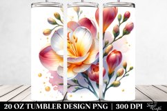 Watercolor Shiny Freesia | 20 Oz Tumbler Product Image 2