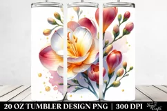 Watercolor Shiny Freesia | 20 Oz Tumbler Product Image 2