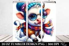 Running Baby Cow with Cool Haircut | 20 oz Tumbler Product Image 2