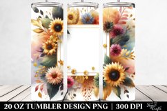 Colorful Gold Foil Sunflower Frame | 20 Oz Tumbler Product Image 2
