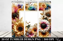 Colorful Gold Foil Sunflower Frame | 20 Oz Tumbler Product Image 2