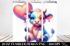 Colorful Baby Cow Heart Balloon. 20 Oz Tumbler Design Product Image 2