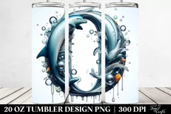Shiny Tumbler With Dolphin Monogram | 20 Oz Tumbler Product Image 2