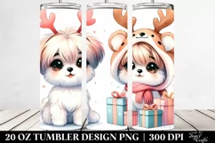 Expressive Winter Maltese Watercolor PNG Product Image 2