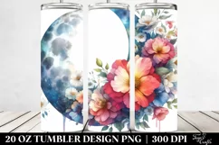 Vibrant Half Moon with Flowers 20 Oz Tumbler Product Image 2