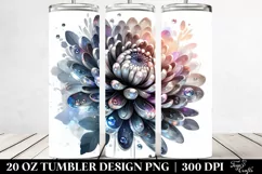 20 Oz Tumbler Sublimation | Shiny Chrysanthemum with Product Image 2