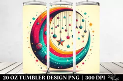 Retro Vibrant Half Moon Hanging Stars | 20 oz Tumbler Product Image 2